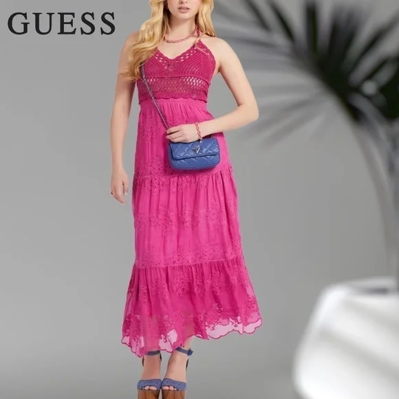 guess crochet bustier dress GUESS Crochet Midi Dress Women
